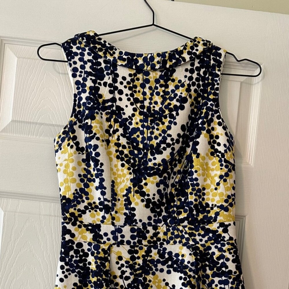 Boden Floral Sleeveless Dress (Yellow & Navy on Cream)